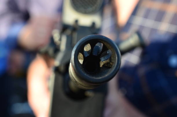istock The soldier with machine guns weapon. 679932950
