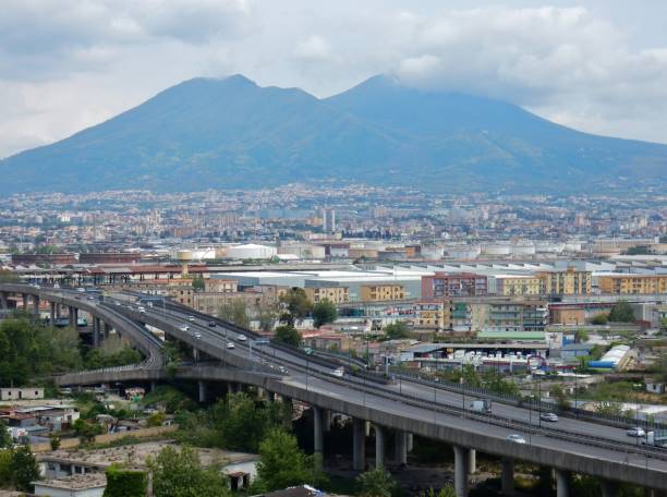 Naples - Vesuvius from Poggioreale stock photo