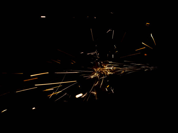 istock Sparks from metal on construction site as background 679950602