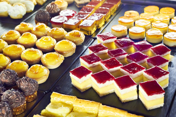 istock Sweet cakes in cafe showcase 679950990