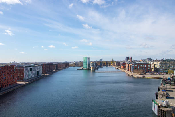 Copenhagen, the capital of Denmark. The picture is taken in the Nordhavn/Osterport area, in the north-eastern part of the city. Wide angle view.