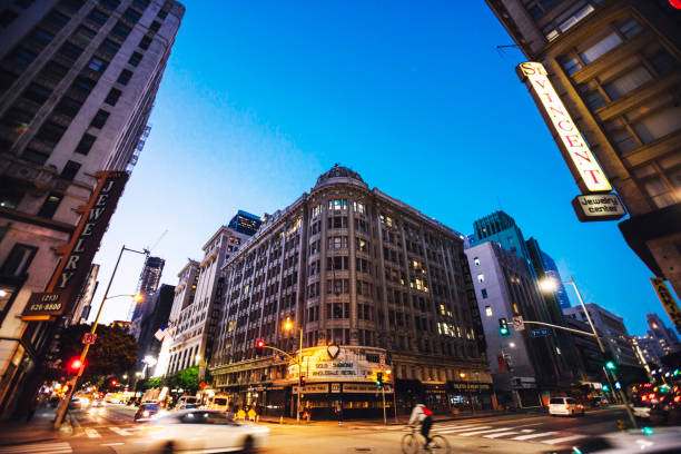 istock Los Angeles downtown by night - Jewelry District. 679960264