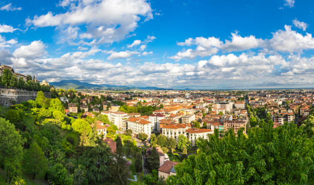 istock Panoramic view of Bergamo city, Italy 679972744