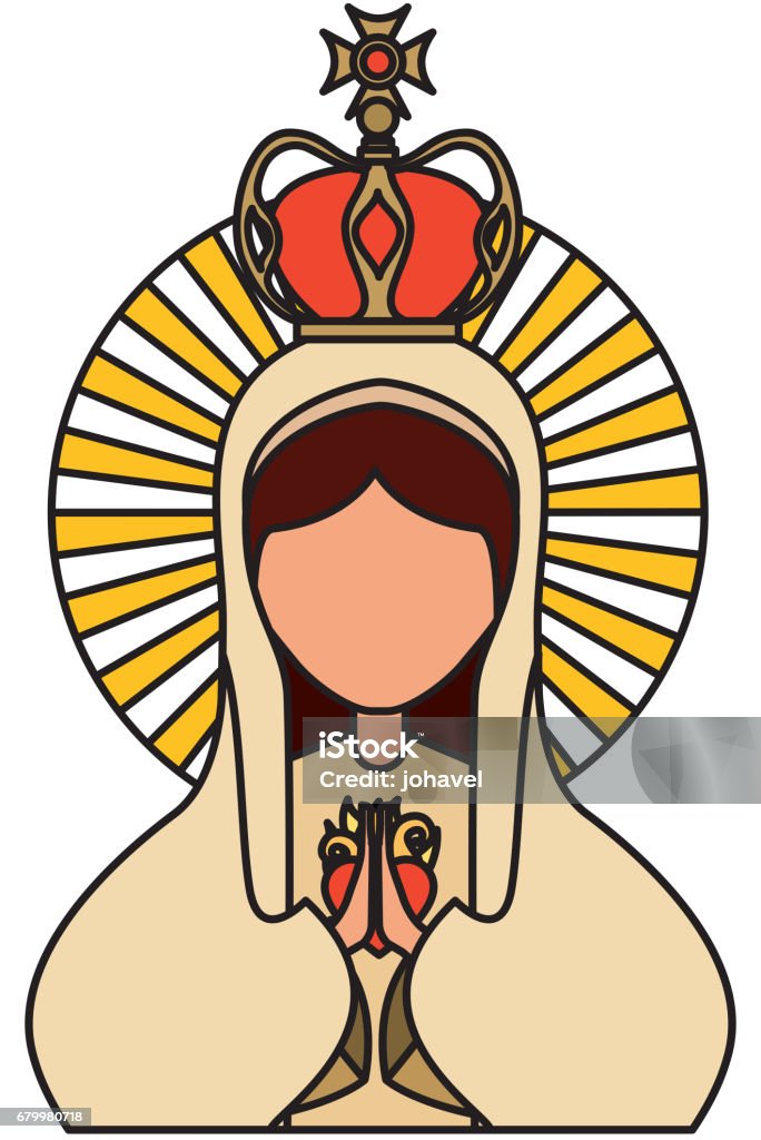 Holy virgin mary icon Holy virgin mary icon vector illustration design Religious Saint stock vector