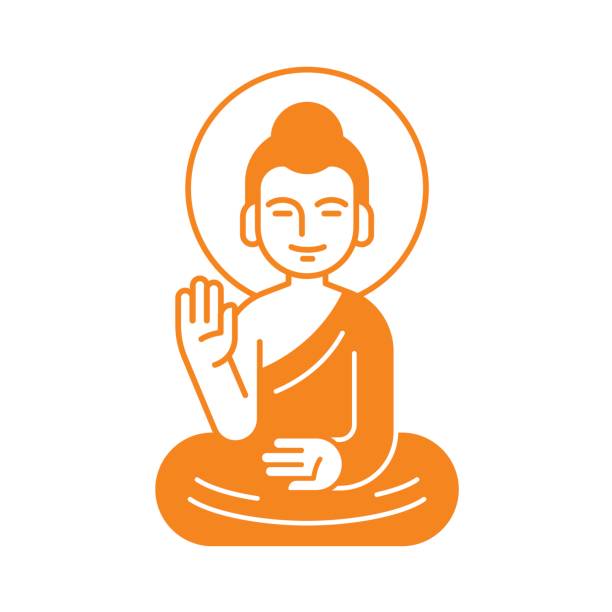 ilustrações, clipart, desenhos animados e ícones de ilustração de buda sentado - sculpture contemporary buddha sparse