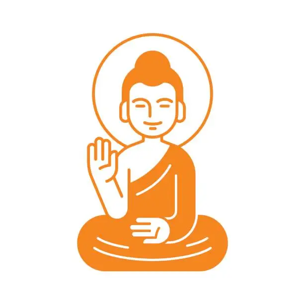 Vector illustration of Sitting Buddha illustration