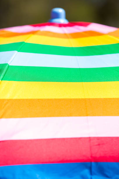 istock Close-Up of Striped Beach Umbrella 679999386
