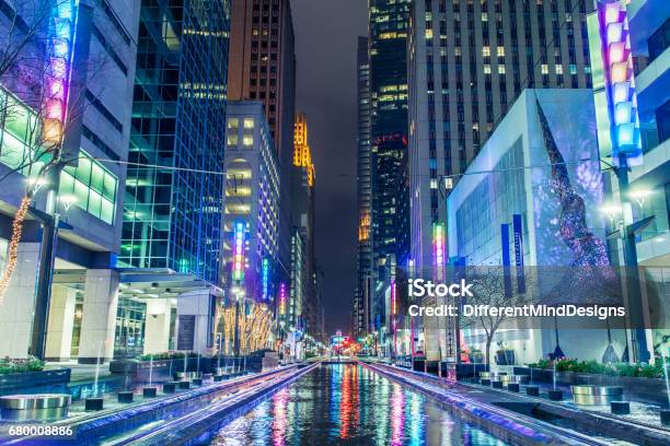Art Blocks Stock Photo - Download Image Now - Houston - Texas, Downtown District, Night