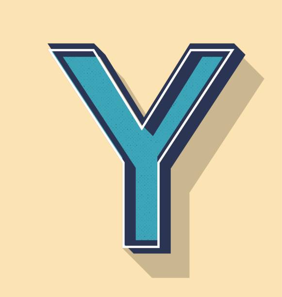Letter Y Retro Vector Text Style Fonts Concept Stock Illustration