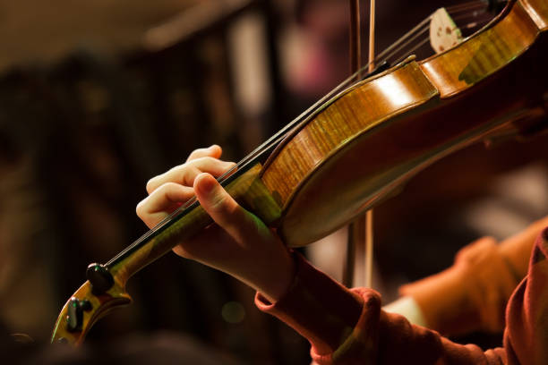 istock Hand girl on the strings violin 680009036