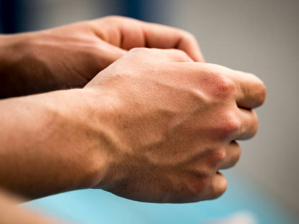 istock Strong men's arms with veins 680013636