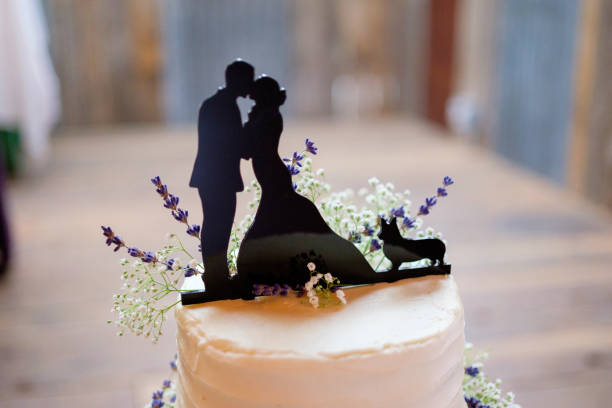 Corgi Wedding Cake Topper stock photo