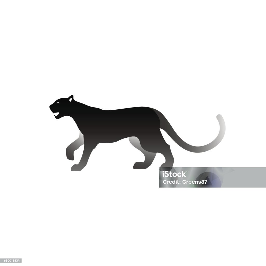 Illustration vectorielle de panthère noire. Isolé sur fond blanc. Panthère d’icône icône vue latérale. - clipart vectoriel de Jaguar - Félin libre de droits