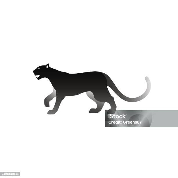 Illustration Vectorielle De Panthère Noire Isolé Sur Fond Blanc Panthère Dicône Icône Vue Latérale Vecteurs libres de droits et plus d'images vectorielles de Jaguar - Félin