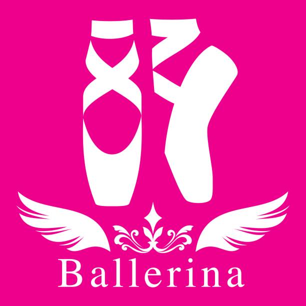 발가락 신발의 그림입니다. - ballet shoe dancing ballet dancer stock illustrations