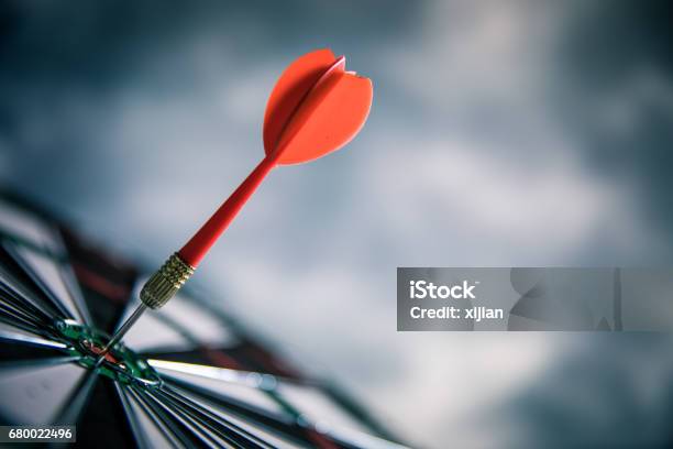 Dart In Dartboard Bullseye Stock Photo - Download Image Now - Sports Target, Focus - Concept, Dart