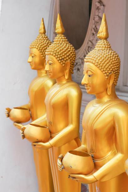 istock Golden buddha statue in the Thai temple 680022984