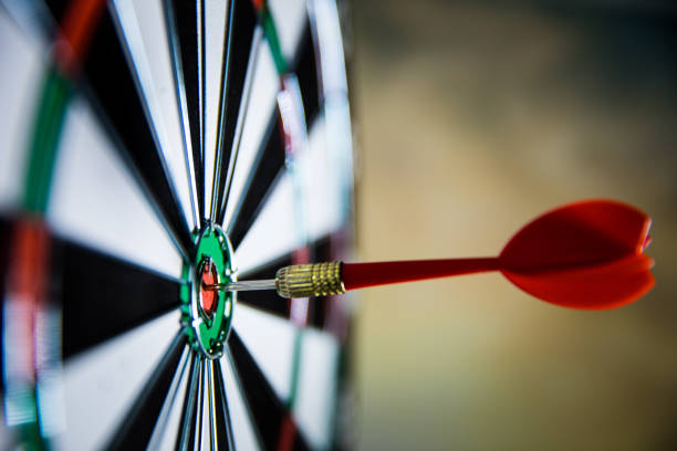 istock a single dart in the bullseye 680023150