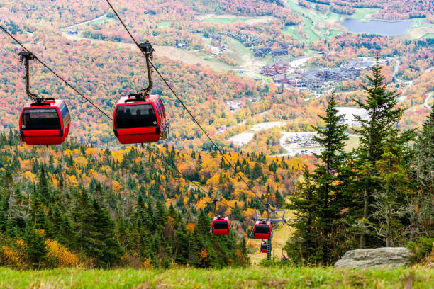 istock Gondola lift in the Stowe Mountain 680023448