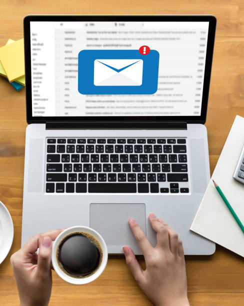 istock Mail Communication Connection message to mailing contacts phone Global Letters Concept 680023794