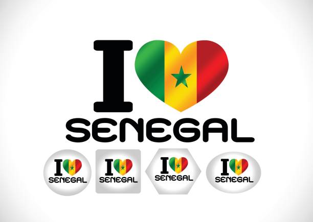 illustrazioni stock, clip art, cartoni animati e icone di tendenza di design dell'idea dei temi della bandiera senegalese - senegal africa vector illustration and painting
