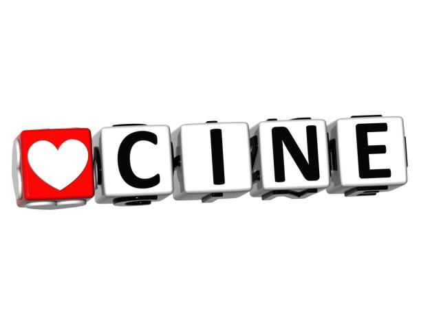 istock 3D I Love Cinema Button Block text on white background 680040774