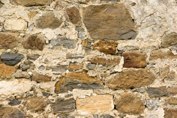 istock A background of a brown stone tone wall 680045436