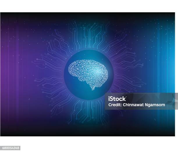 Lintelligence Artificielle Avec Moléculaire Et Conception De Circuit Vecteurs libres de droits et plus d'images vectorielles de Réseau de neurones artificiels