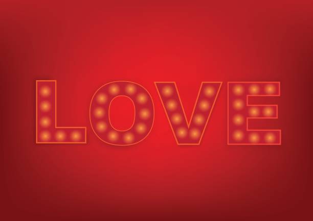 istock Love letter of light bulb on red background that can use for Valentine's day event. 680054690