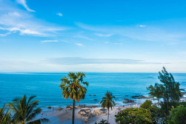 istock Beautiful sea and beach on blue sky 680057902