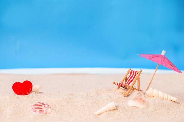 beach chair on white sand beach beach chair on white sand beach with tropical blue sea and clear blue sky,Image For summer vacation Concept. funny camping signs pictures stock pictures, royalty-free photos & images