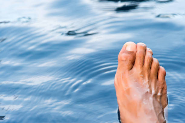 Relaxing foot on the water