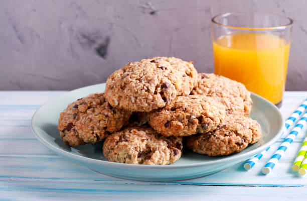 istock Banana, chocolate and nuts, coconut cookies 680067376