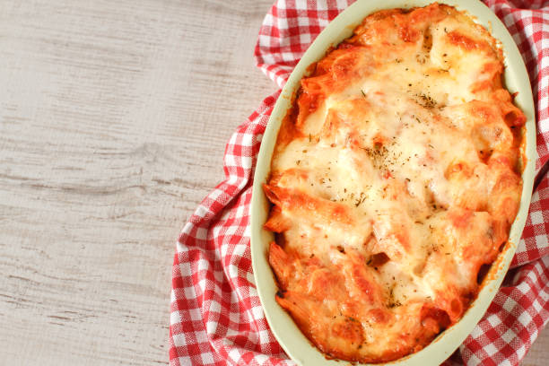 istock Casserole of baked penne pasta 680068034