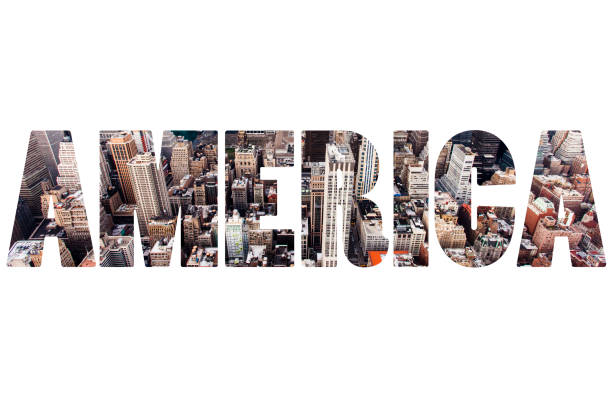 istock Word AMERICA over New York City 680071934