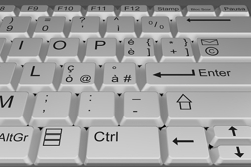 Entrar en teclado ordenador bianca photo