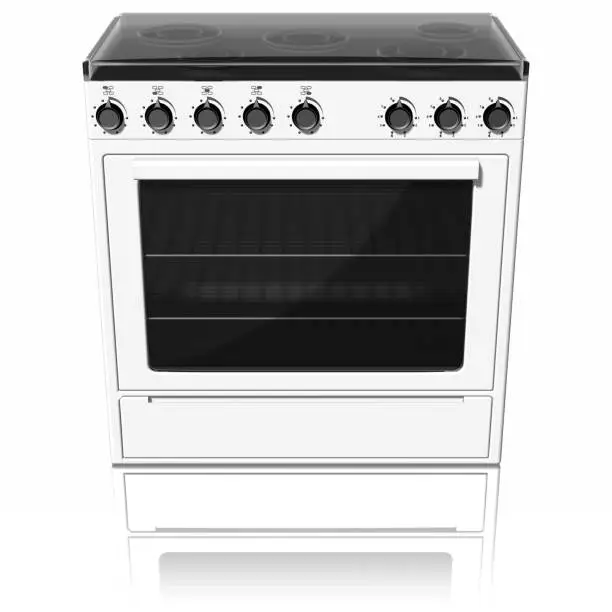Appliances : kitchen, stove. Isolated on white background