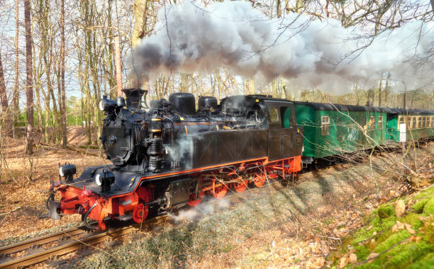 istock Historical steam train on island Rugen in Germany 680077874