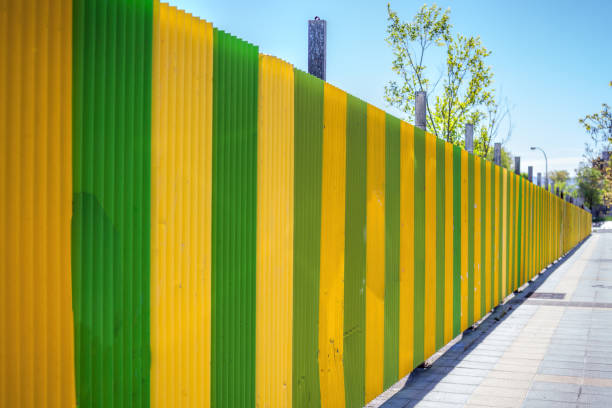 istock Yellow-Green Fence 680079086