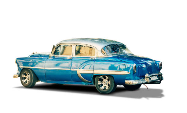 istock Old American car on white Background with clipping Path 680081162