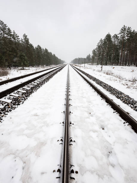 istock railroad tracks in snowy winter day 680091012