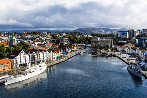 A landscape image of the city of Stavanger in Norway. This city is also known as the Oil capital of Norway. Picture taken September 2016