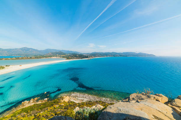 istock Porto Giunco coastline seen from above 680104962
