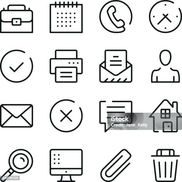 Business And Communication Line Icons Set Modern Graphic Design Concepts Simple Outline Elements Collection Vector Line Icons Stock Illustration - Download Image Now