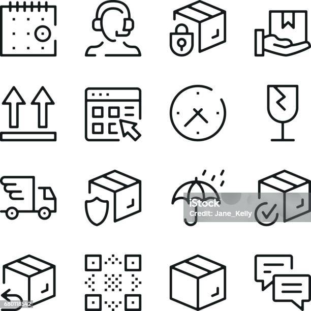 Delivery Line Icons Set Modern Graphic Design Concepts Simple Outline Elements Collection Vector Line Icons Stock Illustration - Download Image Now