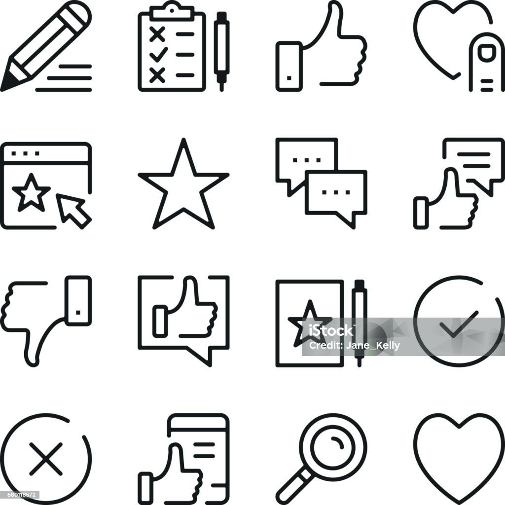 Testimonials and customer feedback line icons set. Modern graphic design concepts, simple outline elements collection. Vector line icons Icon Symbol stock vector
