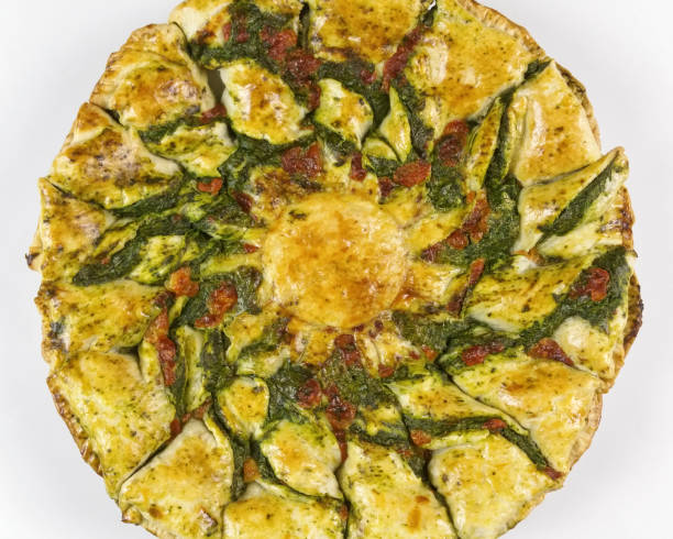 istock Puff pastry with Ricotta and spinach cream - top view 680125036