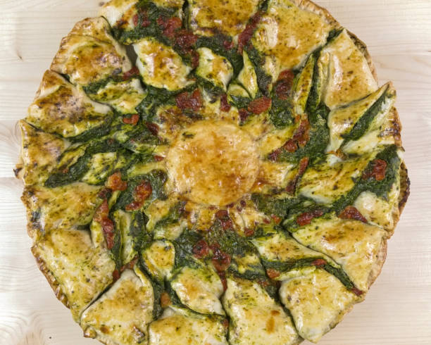 istock Puff pastry with Ricotta and spinach cream - top view 680138150