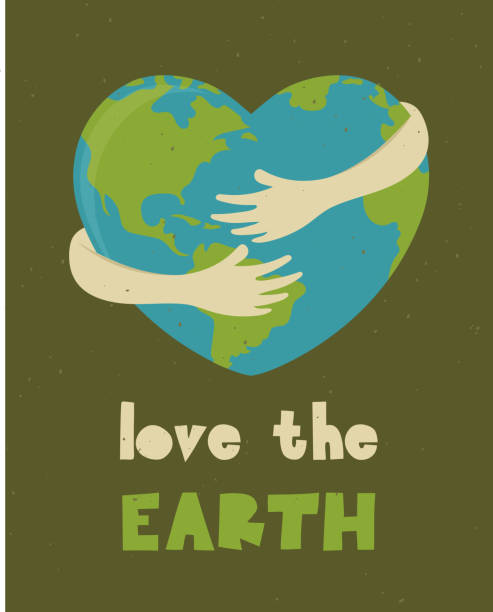 Happy Earth Day, World Environment Day Happy Earth Day, World Environment Day design of poster, card and banner earth in hands stock illustrations