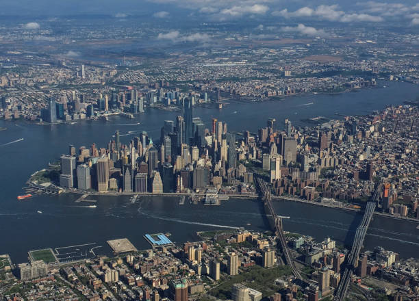 istock Manhattan New York City Aerial View 680147782